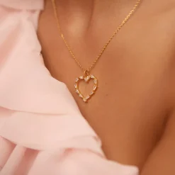 Caroline Svedbom Baguette Heart Necklace/Crystal- Halsband