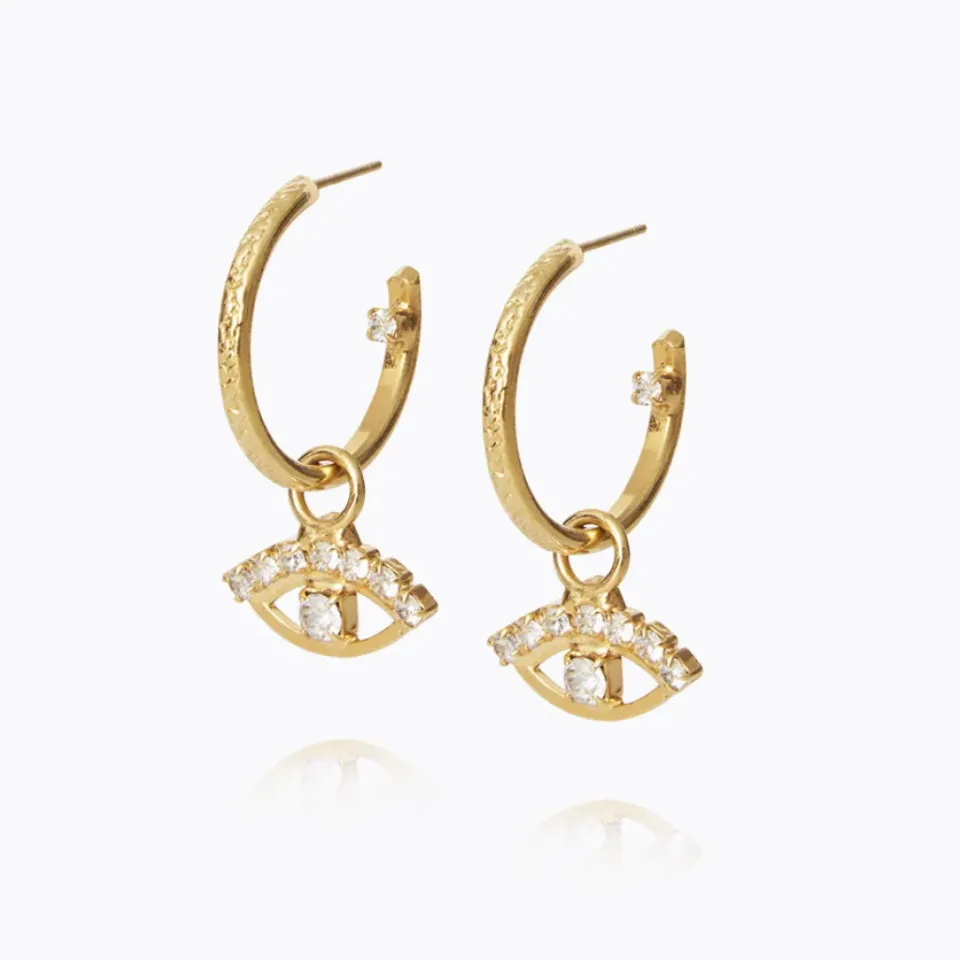 Caroline Svedbom Petite Greek Eye Loop Earrings/Crystal- Örhängen