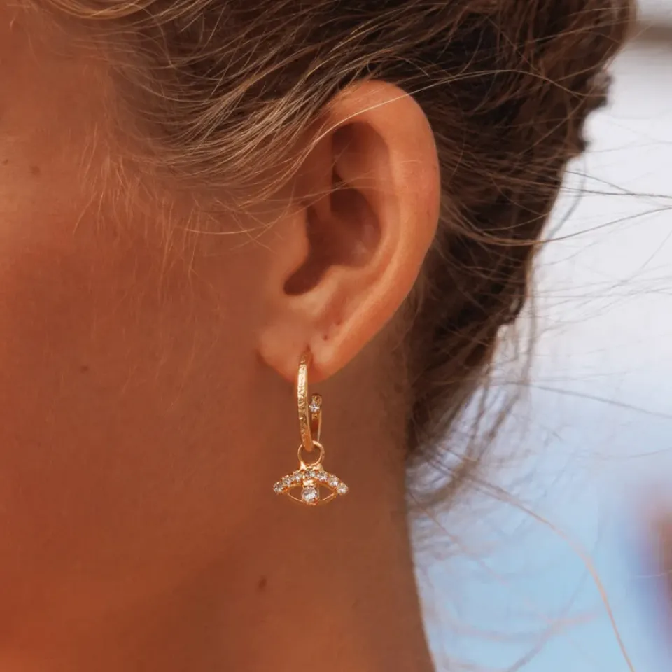 Caroline Svedbom Petite Greek Eye Loop Earrings/Crystal- Örhängen